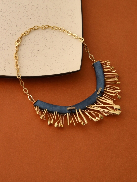 

shaze Gold-Toned & Blue Brass Gold Plated Scintilla Necklace