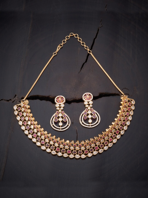 

Kushal's Fashion Jewellery Women Red Gold-Plated Jewellery Set