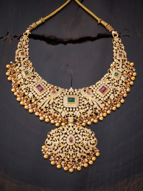 

Kushal's Fashion Jewellery Gold-Plated & 92.5 Silver Temple Necklace