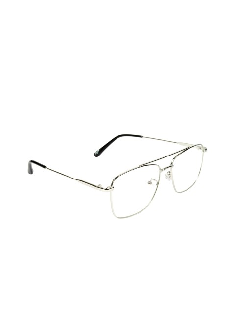 

Floyd Unisex Clear Lens & Silver Square Sunglasses with UV Protected Lens 3076_Sil_Trp