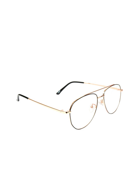 

Floyd Unisex Clear Lens & Gold-Toned Aviator Sunglasses with UV Protected Lens