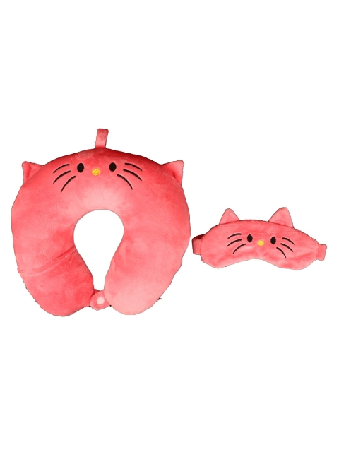 

SKYLOFTS Unisex Kids Set of 2 Pink Neck Pillow for Travel (with Sleeping Eye Mask)