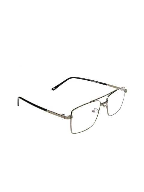 

Floyd Unisex Clear Lens & Gunmetal-Toned Square UV Protected Lens Sunglasses, Black