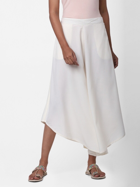 

Naari Women White Cropped Straight Fit Palazzos