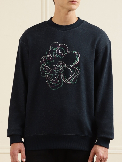 

Ted Baker Men Navy Blue Embroidered Sweatshirt