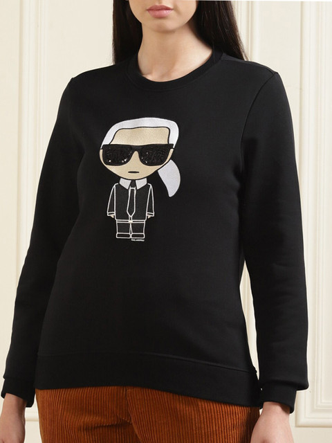 

Karl Lagerfeld Women Black Printed Sweatshirt
