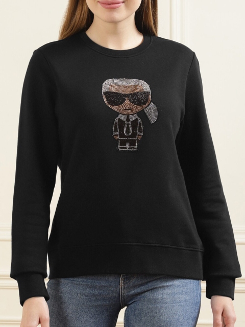 

Karl Lagerfeld Women Black Printed Sweatshirt
