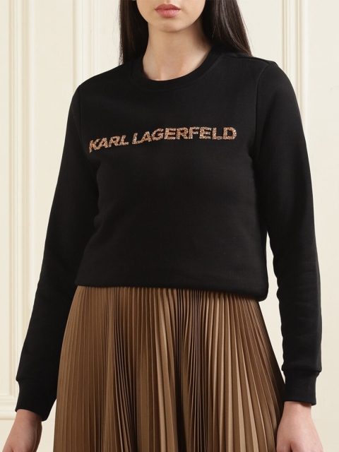 

Karl Lagerfeld Women Solid Black Sweatshirt