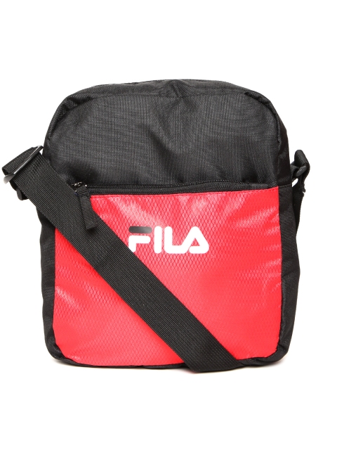 

FILA Unisex Black & Red Rafael Colourblocked Messenger Bag