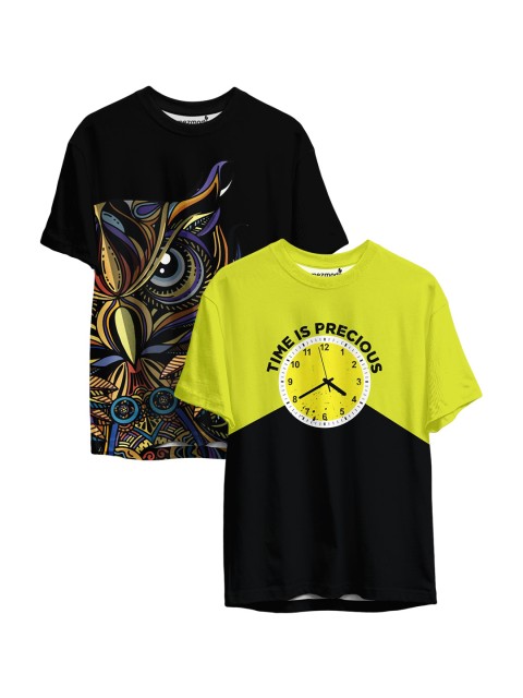 

mezmoda Boys Multicoloured Set of 2 Printed T-shirt, Multi