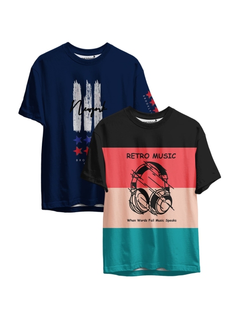 

mezmoda Boys Set Of 2 Multicoloured Printed Sublimation T-shirt, Multi