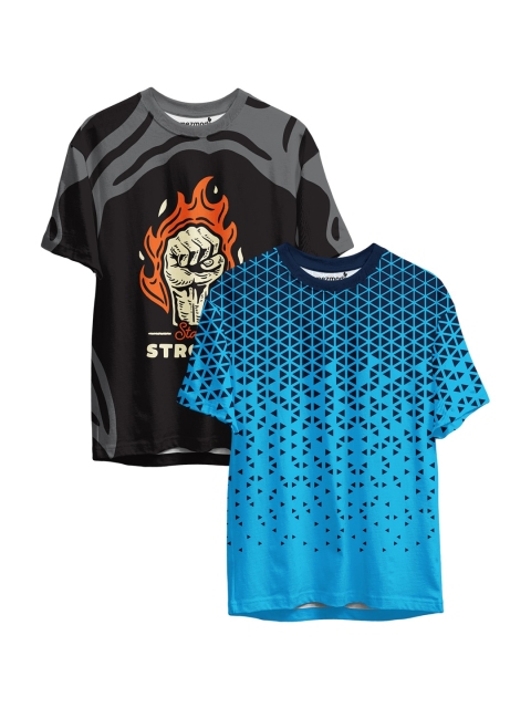 

mezmoda Boys Multicoloured Set of 2 Printed T-shirt, Multi
