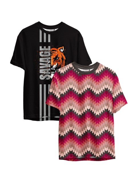 

mezmoda Boys Multicoloured Set of 2 Printed T-shirt, Multi