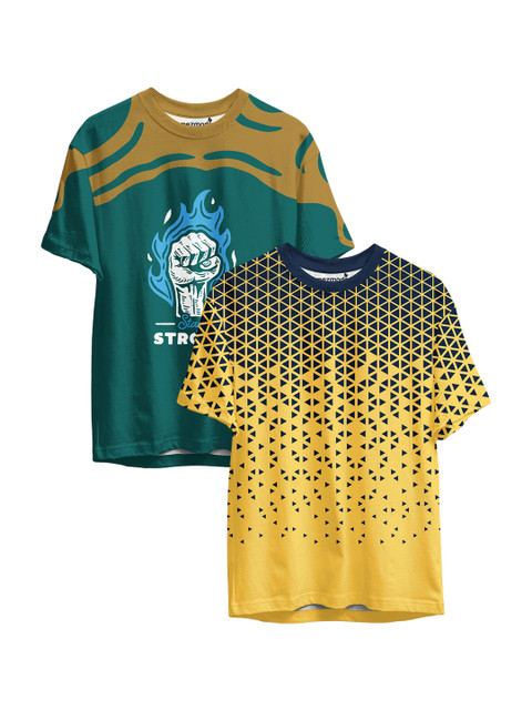 

mezmoda Boys Set Of 2 Multicoloured Printed Sublimation T-shirt, Multi