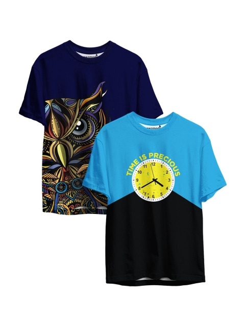 

mezmoda Boys Blue & Yellow Printed Sublimation T-shirt Pack Of 2