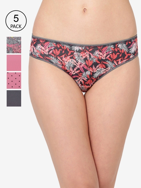 

Juliet Women Pack of 5 Printed Bikini Briefs, Pink