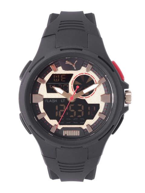 

Puma Men Multicoloured Patterned Dial & Black Straps Bold Analogue and Digital Watch P5078