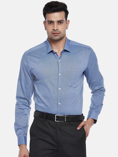 

RICHARD PARKER by Pantaloons Men Blue Slim Fit Cotton Formal Shirt