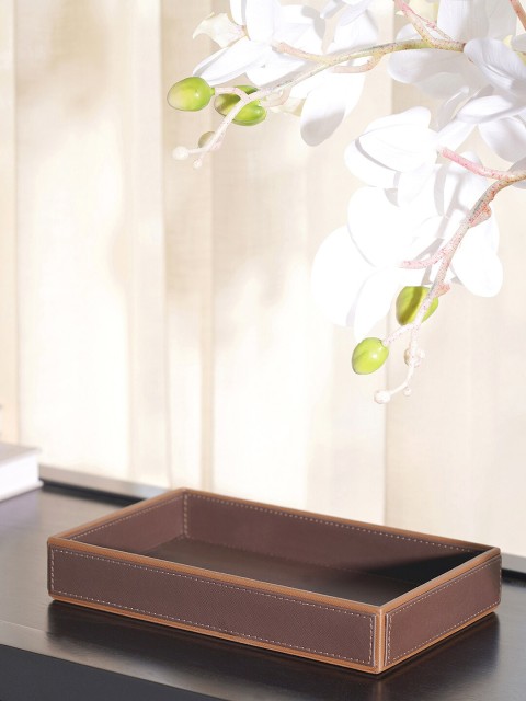 

Pure Home and Living Brown Solid Rectangular Tray