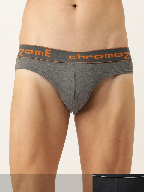 

Chromozome Men Pack of 2 Solid Basic Briefs 8902733545891-V23, Navy blue