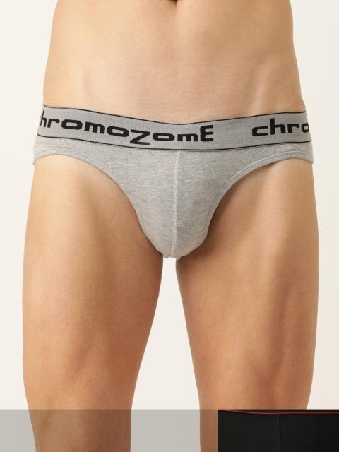 

Chromozome Men Pack of 2 Solid Pure Cotton Basic Briefs 8902733545815-V21, Grey