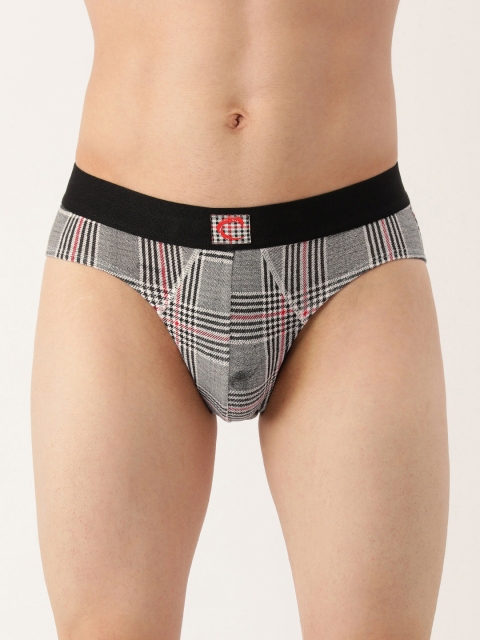

Chromozome Men Grey & Black Checked Briefs - 8902733550888
