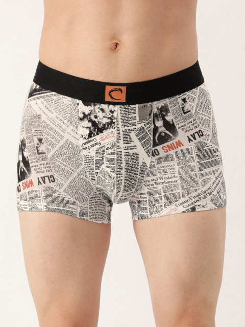 

Chromozome Men White & Black Printed Trunks - 8902733551649