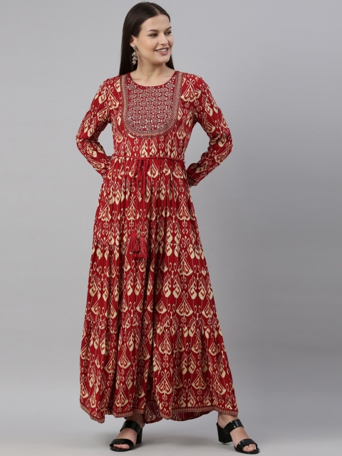 

Neerus Maroon Dyed Anarkali Kurta