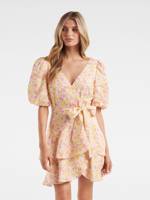 

Forever New Multicoloured Floral Linen Dress, Multi