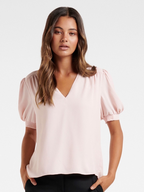 

Forever New Pink Tilly Short Sleeve Top