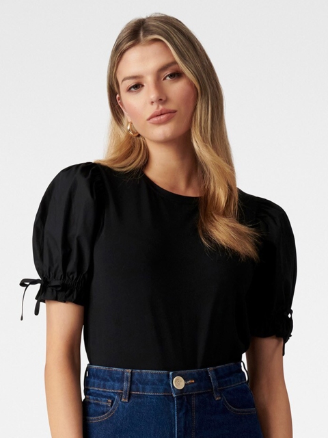 

Forever New Black Emery Puff Sleeve Top
