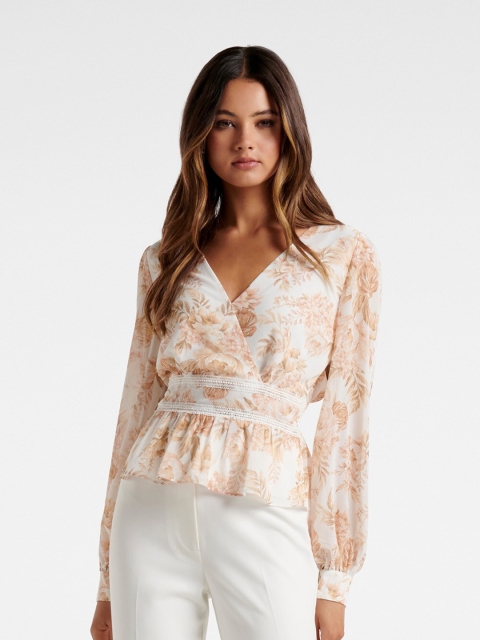

Forever New Multicoloured Floral Print Wrap Top, Multi