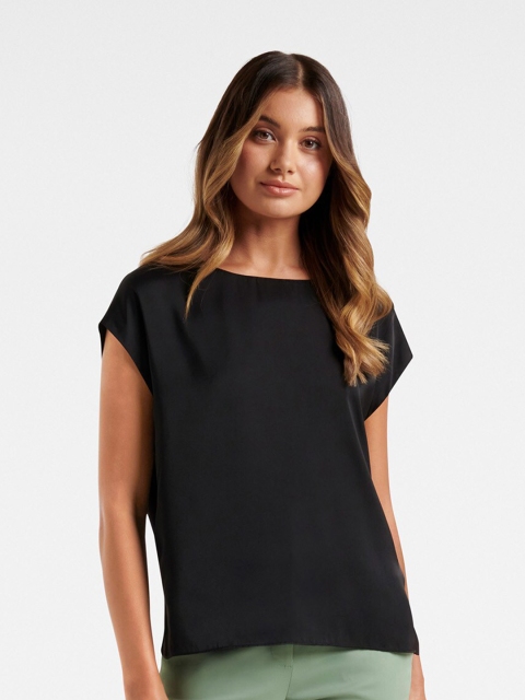 

Forever New Black Extended Sleeves Top