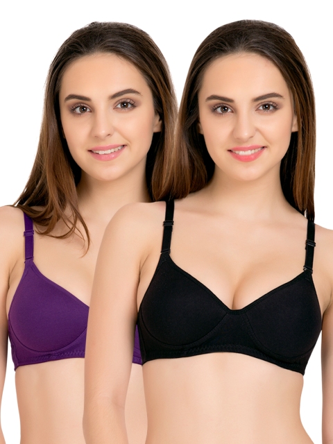 

Tweens Pack of 2 Medium-Coverage T-shirt Bras TW91301DPR, Black