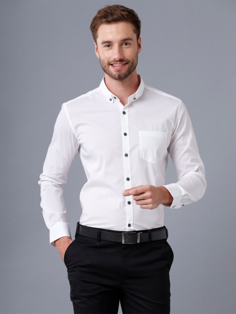 

YOVISH Men White Smart Slim Fit Semiformal Shirt