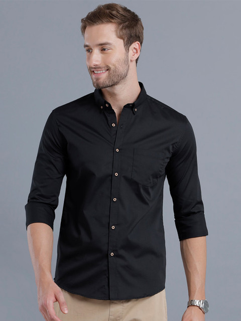

YOVISH Men Black Smart Slim Fit Casual Shirt