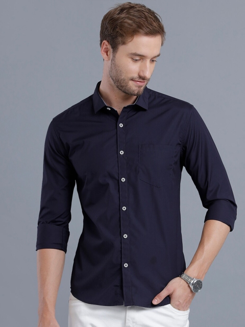 

YOVISH Men Navy Blue Smart Slim Fit Casual Shirt