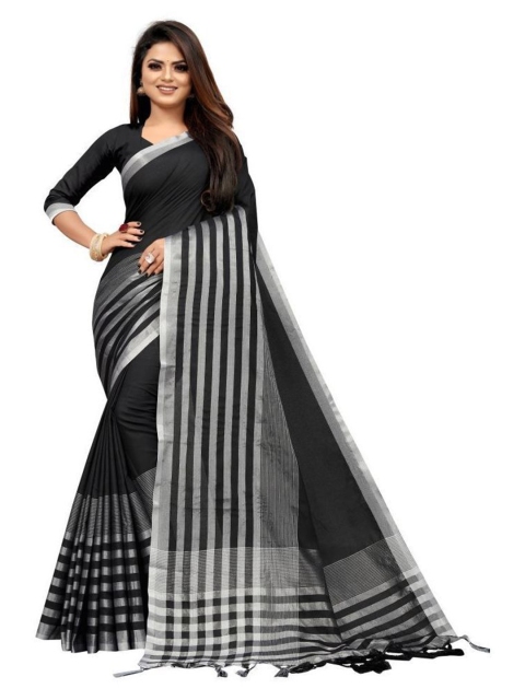 

KALINI Black & Silver Zari Silk Blend Saree