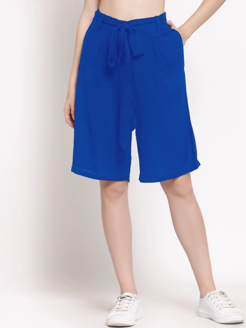 

PATRORNA Women Turquoise Blue Outdoor Antimicrobial Technology Shorts