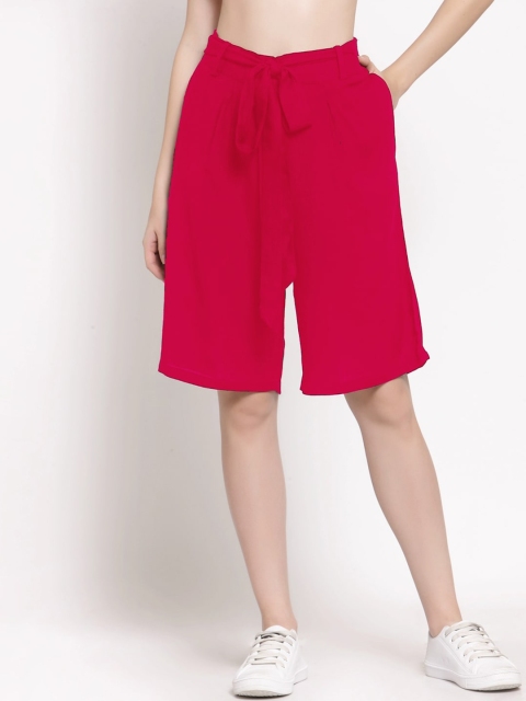 

PATRORNA Women Fuchsia Outdoor Antimicrobial Technology Shorts