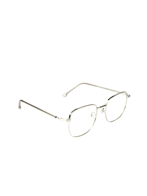 

Floyd Unisex Transparent Lens Square Sunglasses with UV Protected Lens 35048_Sil_Sil, Silver