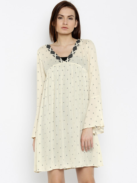 

Vero Moda Women Beige A-Line Dress