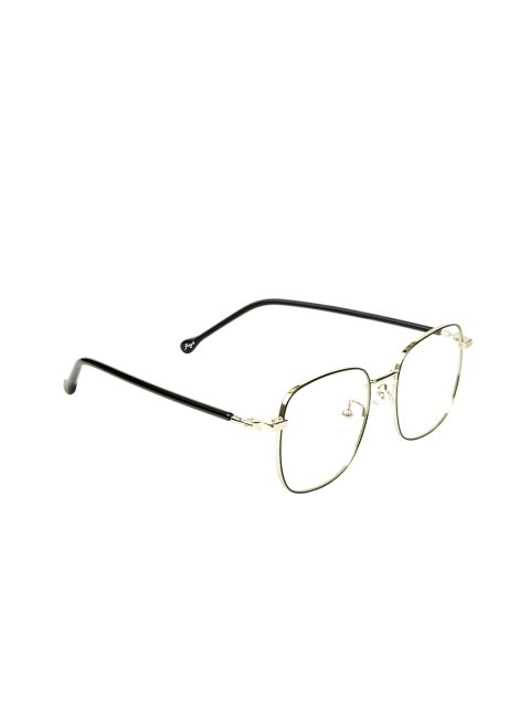 

Floyd Unisex Clear Lens Square Sunglasses with UV Protected Lens 35048_Sil_Blk, Transparent