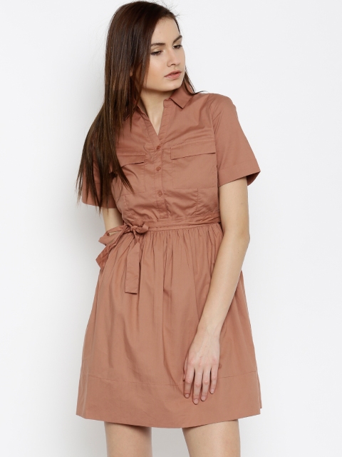 

Vero Moda Women Peach Solid Shirt Dress