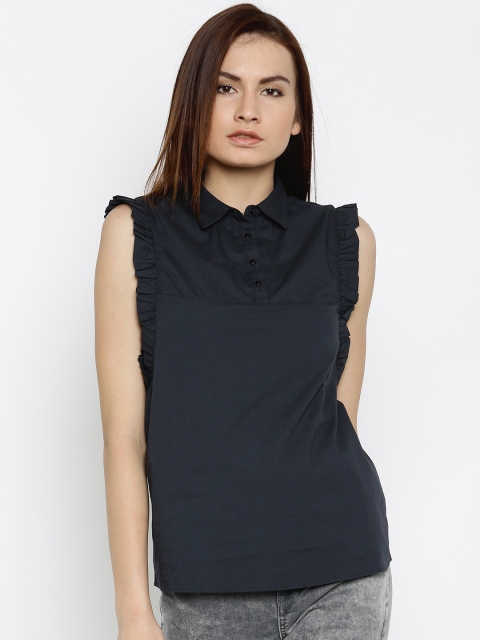 

Vero Moda Women Blue Solid Shirt Style Top