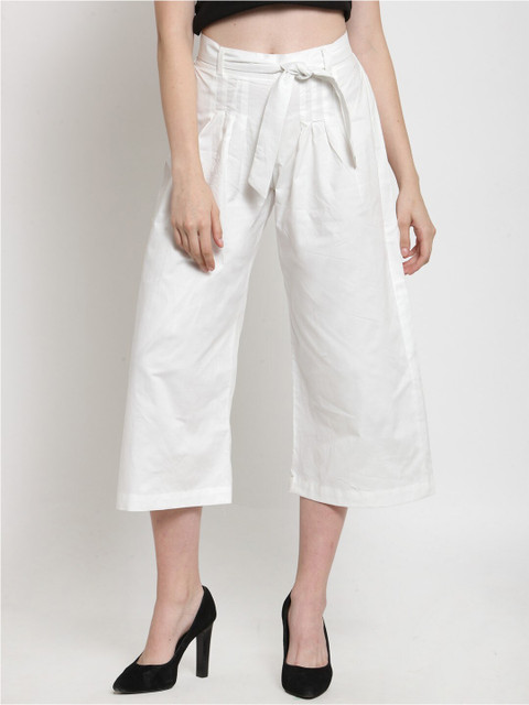 

Castle Lifestyle Women Off White Cropped Palazzos