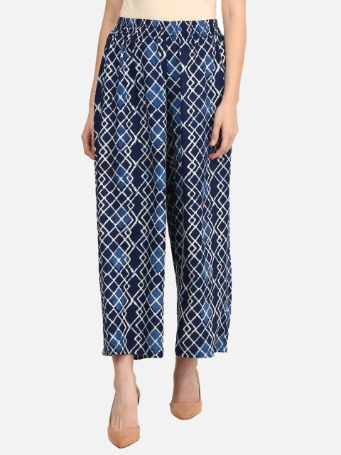 

Castle Lifestyle Women Blue & White Printed Ethnic Palazzos