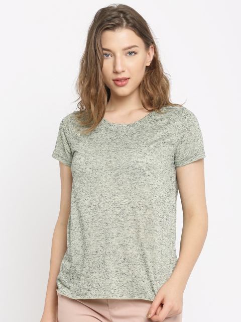 

Vero Moda Women Green Self-Design Semi-Sheer Top