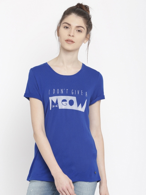 

Vero Moda Women Blue Printed Regular Top
