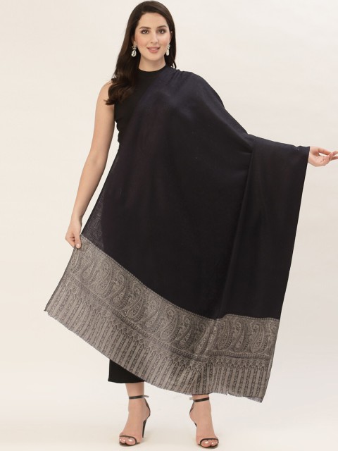 

Pashtush Women Black & Grey Woven Design Shawl